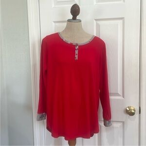 Jingles & Joy Red Long Sleeve Christmas PJs Top Jingle & Joy Large